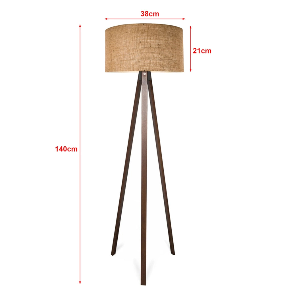 Piantana lampada lampada altezza 140 cm E27 effetto legno marrone 03_0007295