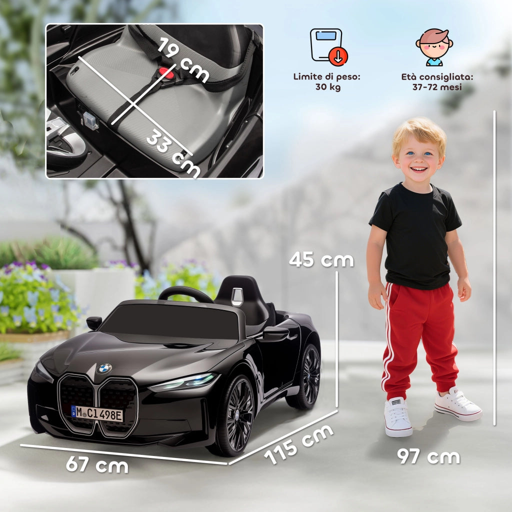 Macchina Elettrica per Bambini ¨C Minimal ¨C 115x67x45 cm, Nera