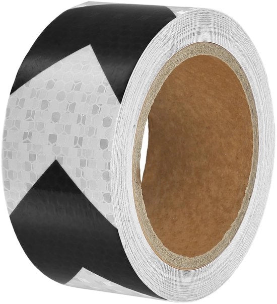 Tape Riflettente 5cm x 10m - Autoadesivo - Alta Visibilità - Resistente al Tempo - Avviso di Sicurezza - Riflettente Estremamente Intenso - Nastro di Sicurezza
