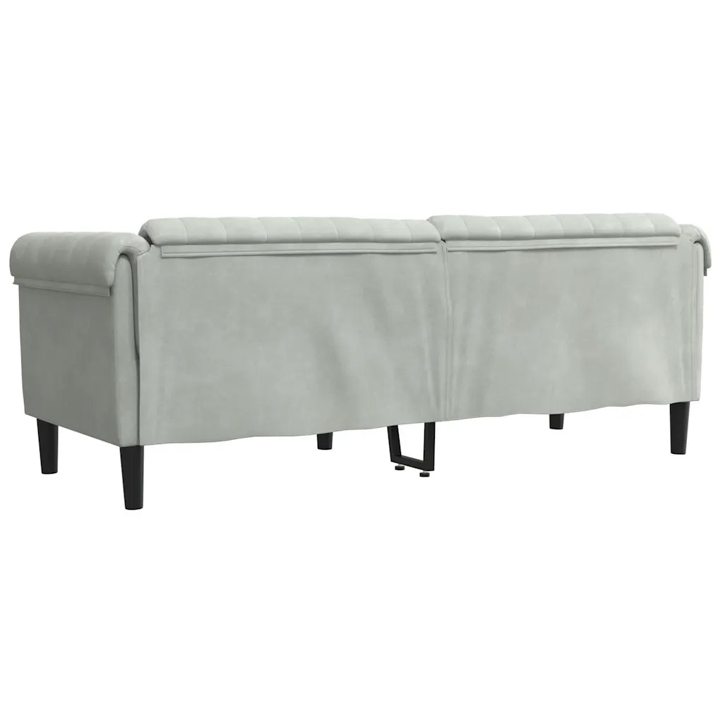 Divano | Divano da soggiorno | Sofa a 3 Posti Grigio Chiaro in Velluto
