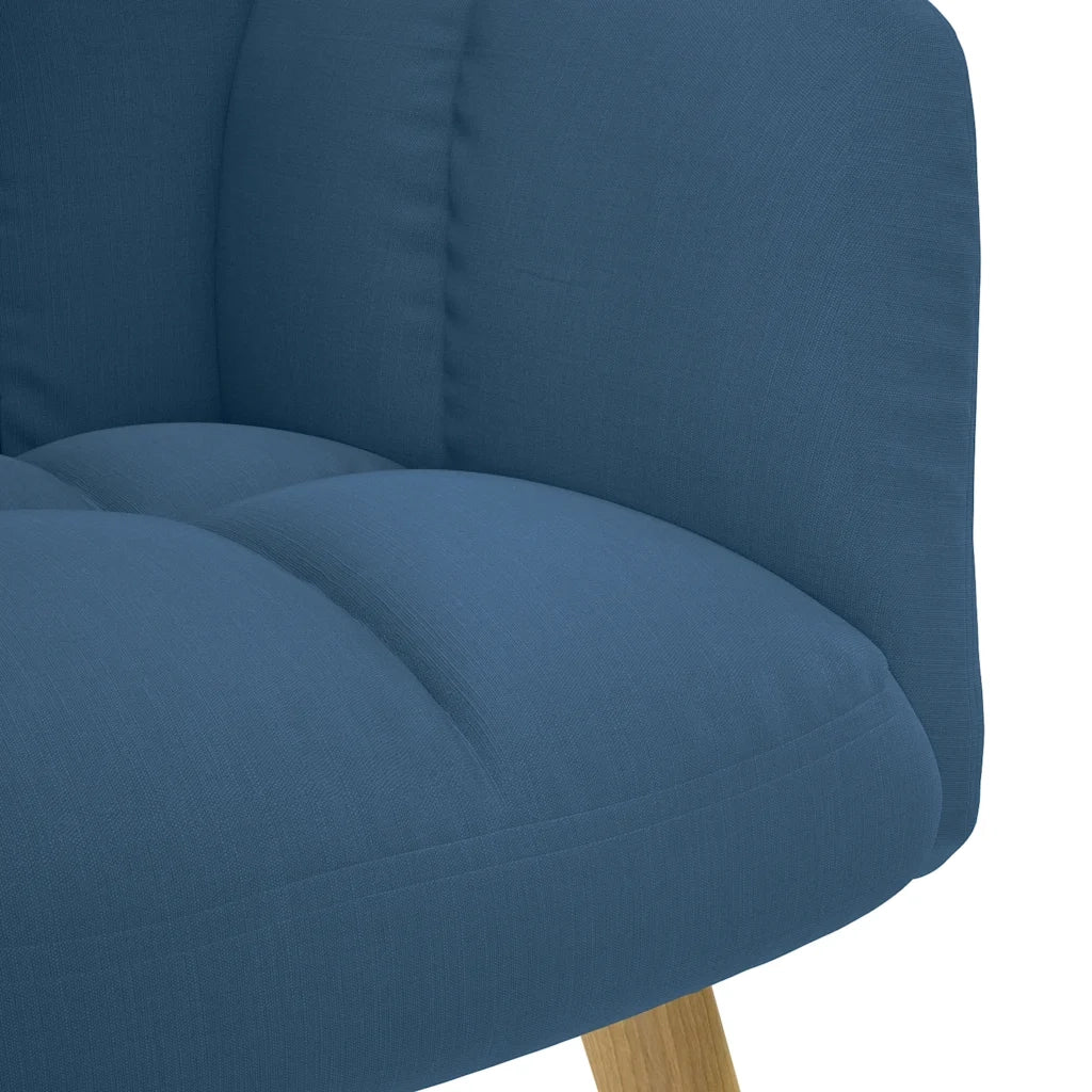Poltrona Relax con Poggiapiedi Blu in Tessuto 4016786
