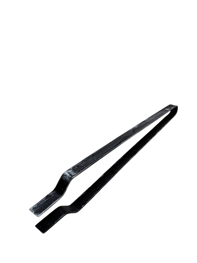 Pinza per Camino in Ferro, 48 cm, Nera, Artigianale, per Gestione Fuoco e Legna