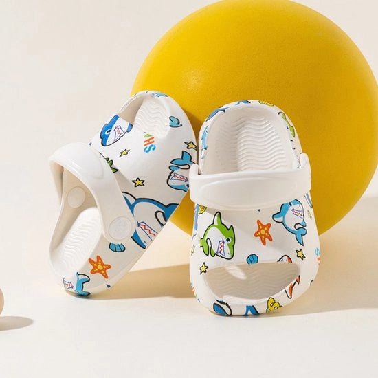 Pantofole per bambini - Scarpe per spiaggia e piscina con antislip morbido - Pantofole alla moda con stampa - Leggere e respiranti - Pantofole estive divertenti per ragazzi e ragazze - Adatte per esterno, scuola, bagno, spiaggia e piscina - Taglia 15