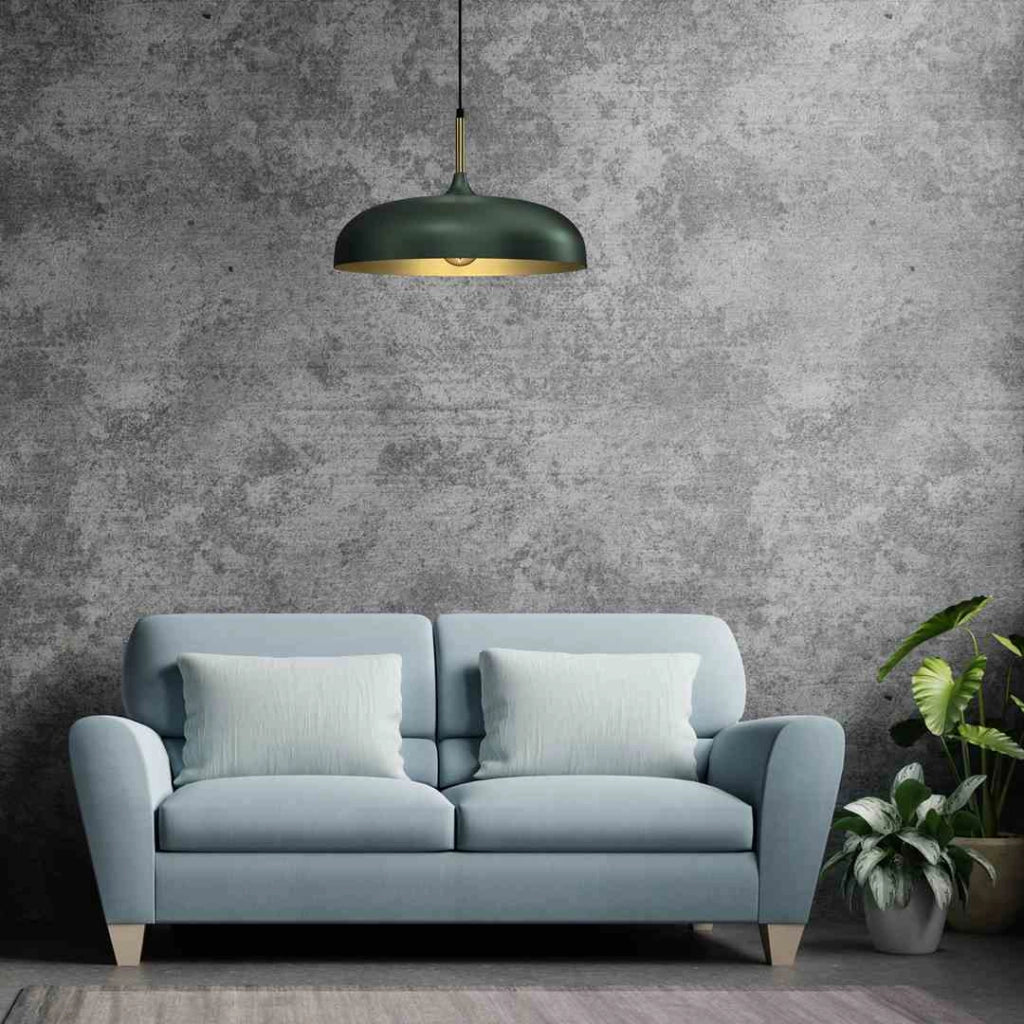 Lampadario a sospensione Milagro Lincoln verde oro Ø45