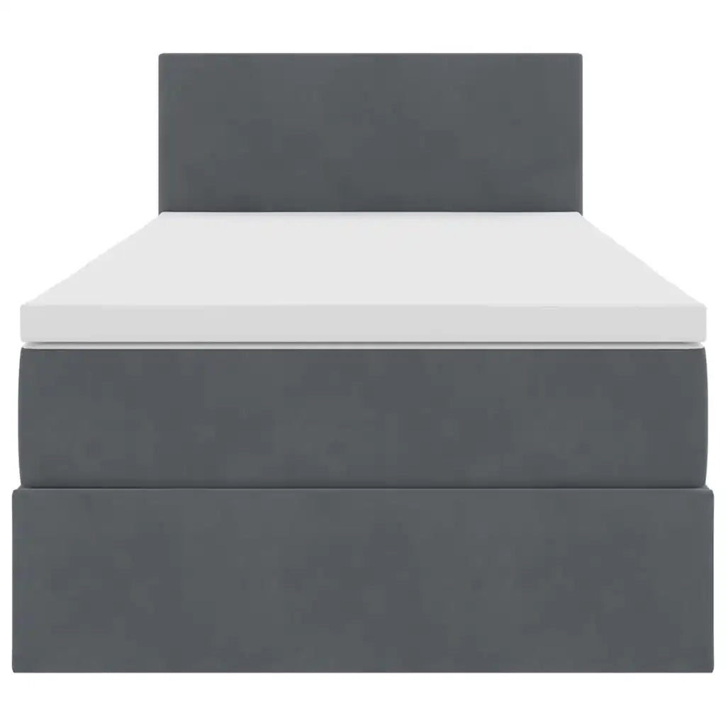 Letto con Contenitore Grigio scuro 90 x 200 cm Velluto 3370672