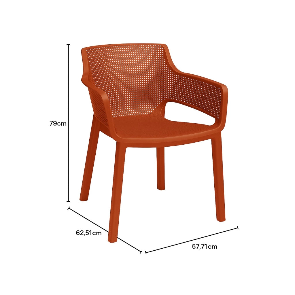 Keter SEDIA ELISA 54X61XH79CM ROSSO TERRA IN RESINA