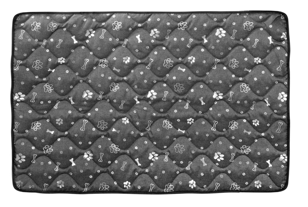 AIO FACTORY 120x80 cm Tappetino per cuccia per cani impermeabile Silver Bones