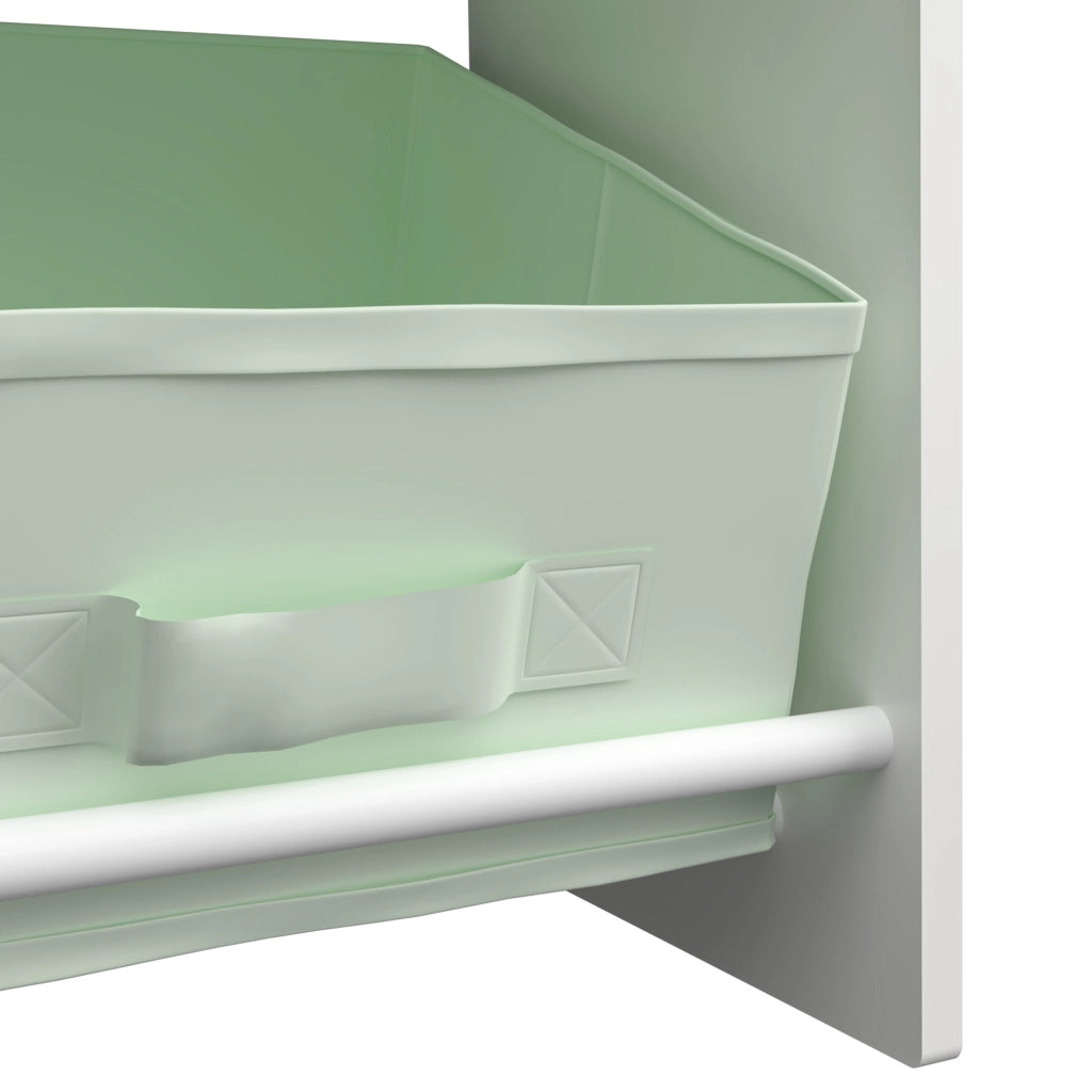 Scaffale per Cameretta Vipsali Design a Casetta 90x60x27 cm Menta Verde / Bianco [en.casa]