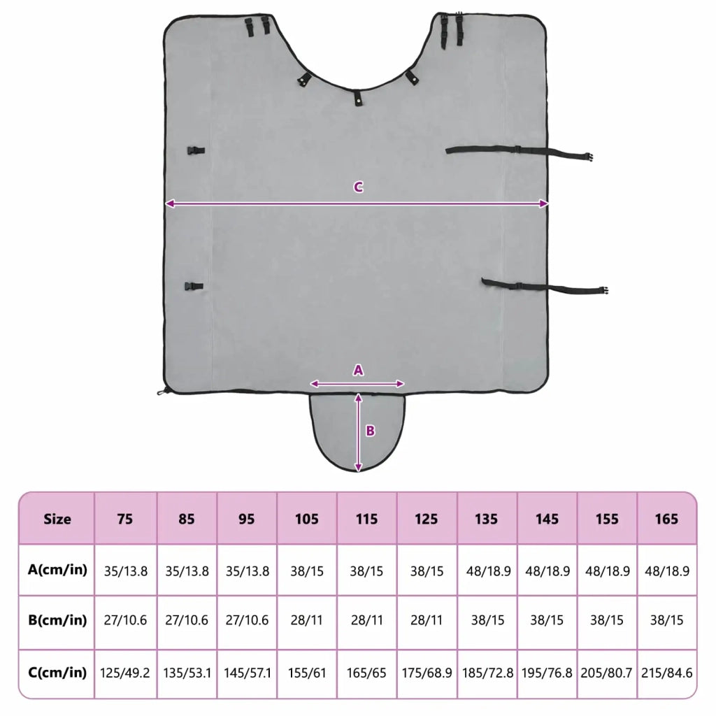 Coperta per Cavalli Grigio chiaro e rosa completo 145 cm 42013294