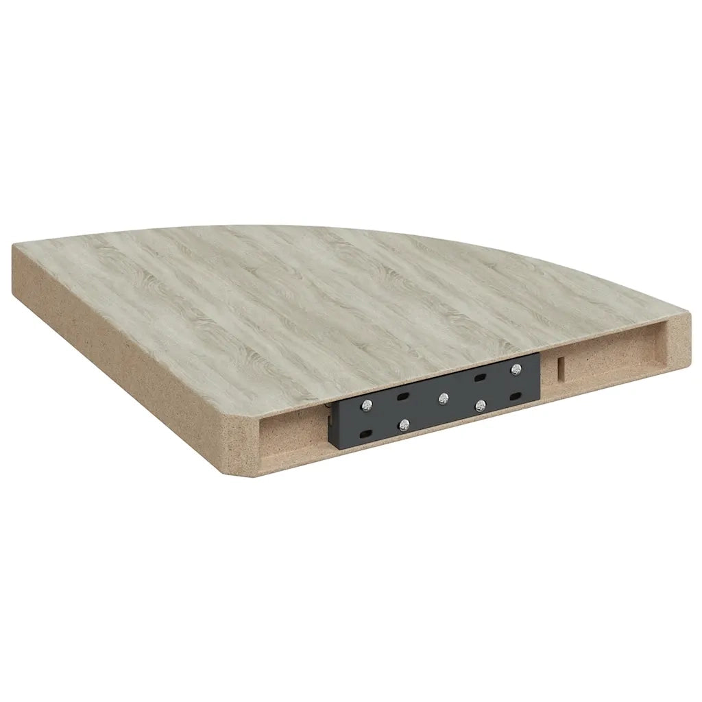 Mensole Angolari 4 pz-Scaffale a parete Rovere e Bianco 35x35x3,8 cm in MDF
