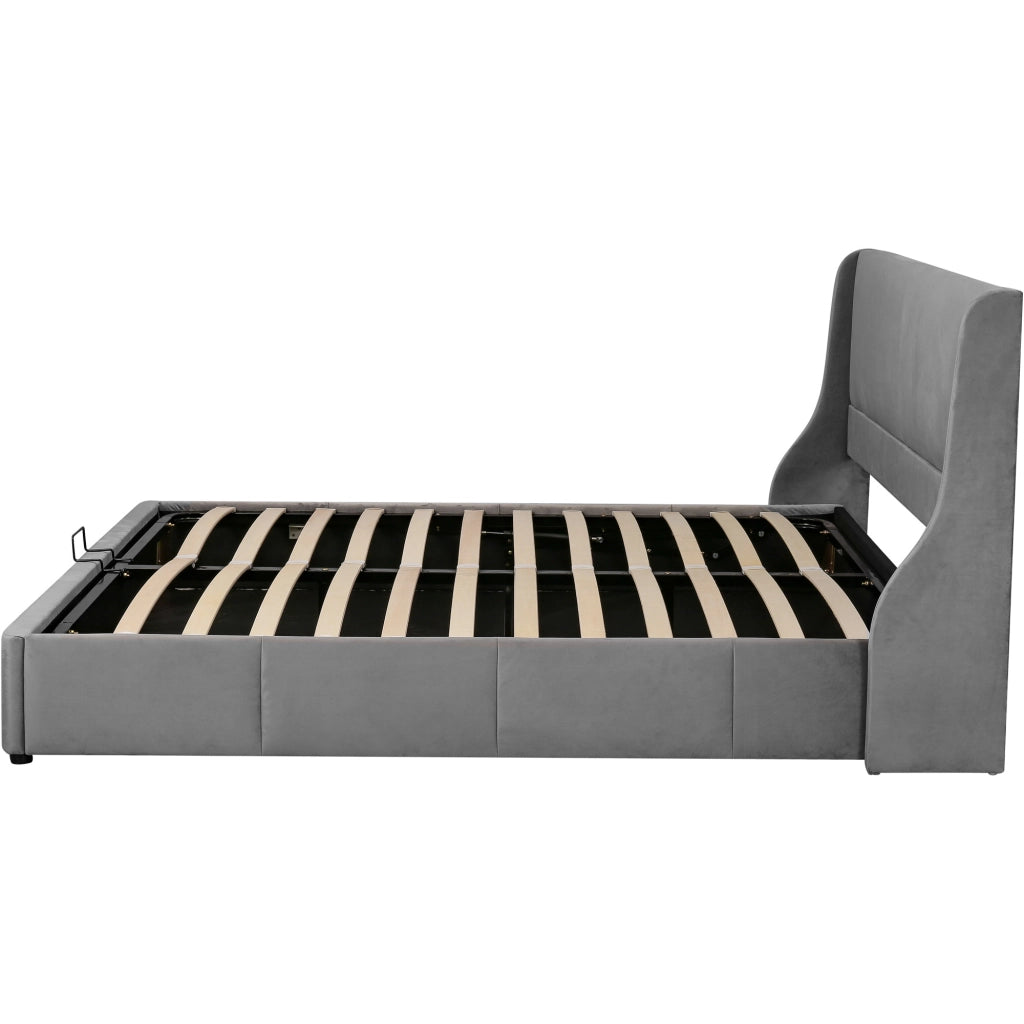 Letto Imbottito Contenitore Matrimoniale Idraulico ¨C MINIMAL ¨C Grigio 180x200