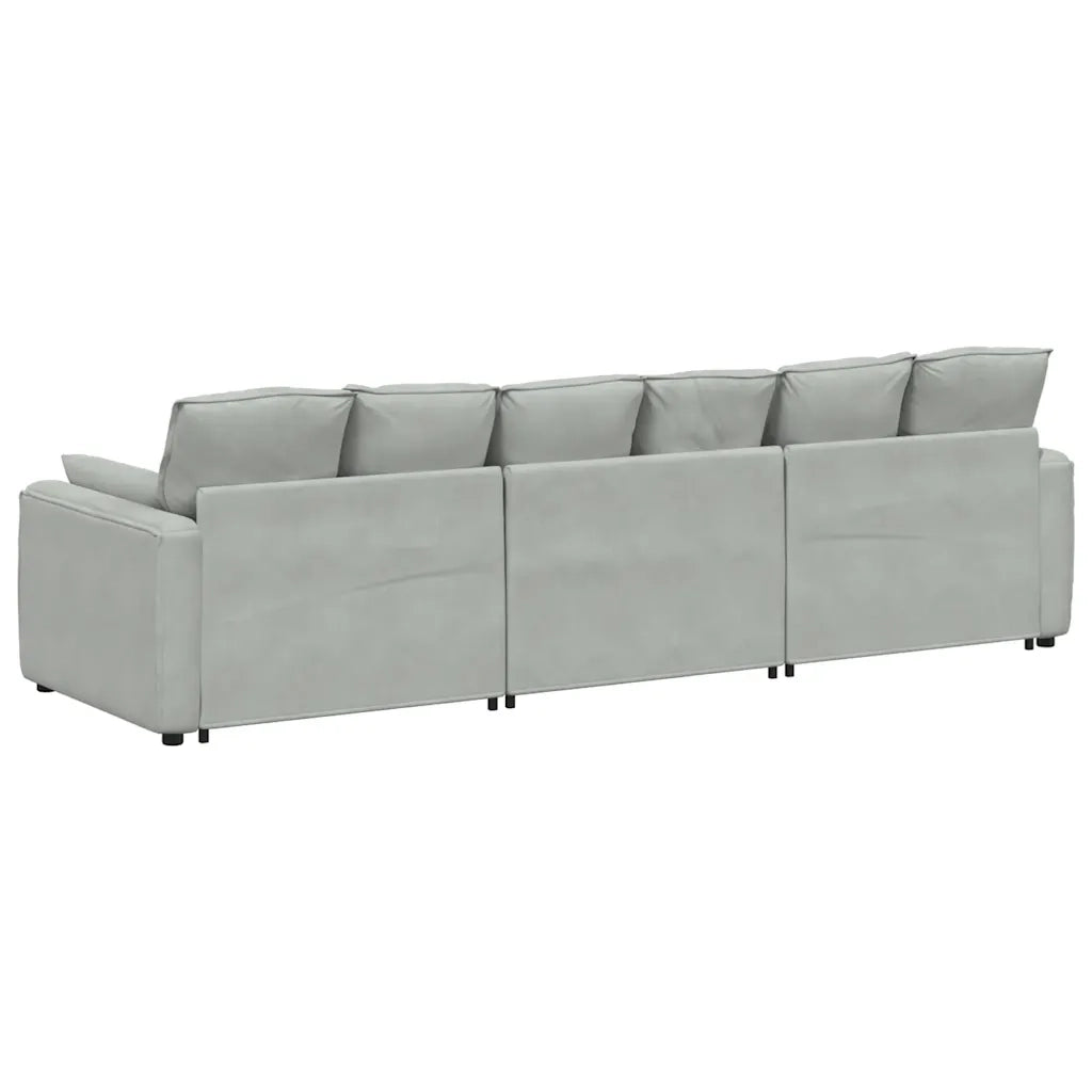 Divano Modulare con Cuscini Grigio Chiaro 3321099