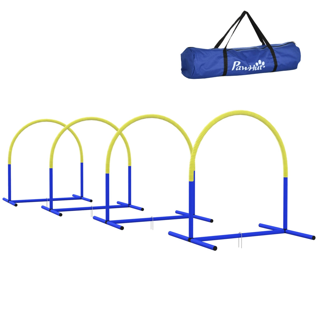 Set Agilita per Cani ¨C Minimal ¨C Blu+Giallo, 88x64x95 cm