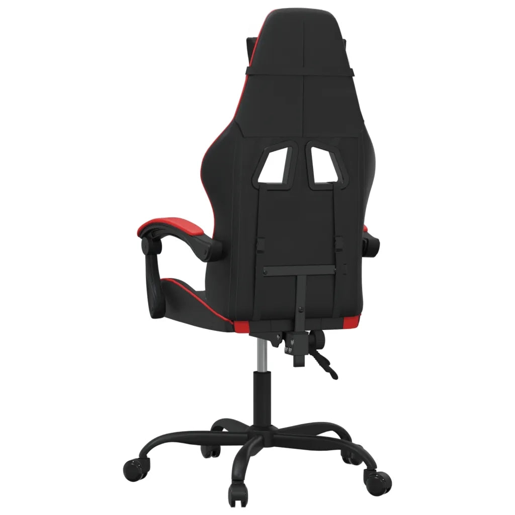Sedia da Gaming Girevole Nera e Rossa in Similpelle 349592