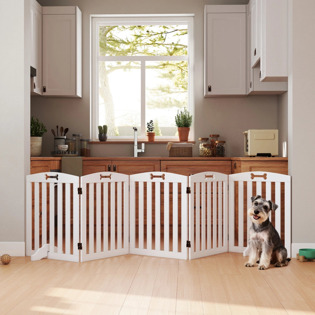 Cancello per Cani ¨C zephmum ¨C Bianco 258x30x61 cm