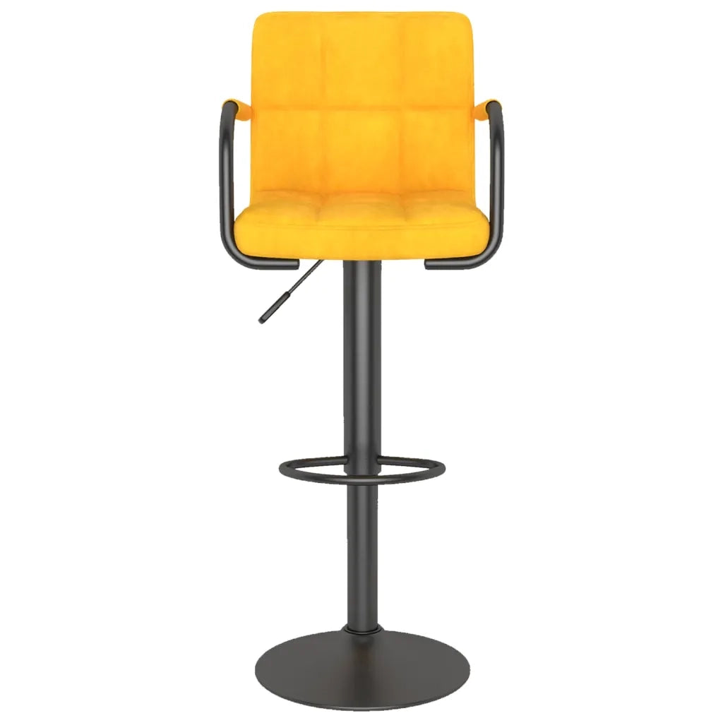 Sgabello da Bar Giallo Senape in Velluto 334655