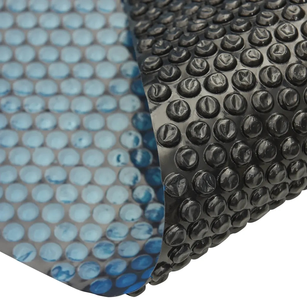 Pellicola Galleggiante Solare PE Piscina 975x488 cm Nero e Blu 92989