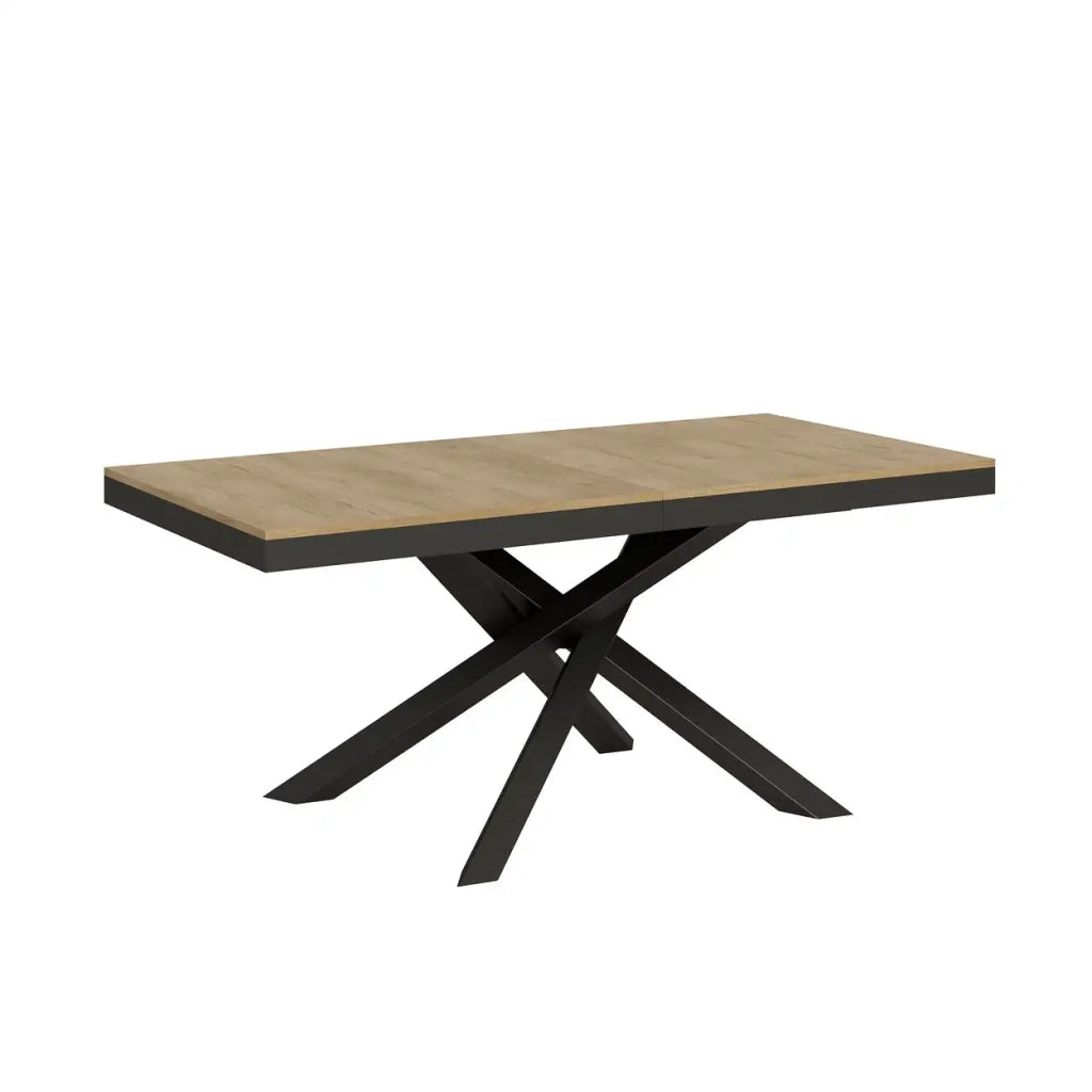 Tavolo allungabile 180/284x90 cm Volantis Evolution colore quercia natura telaio e gambe antracite