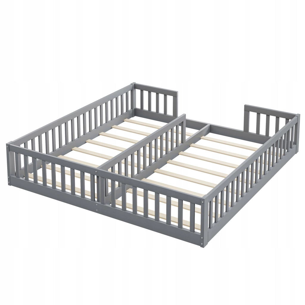 Letto a pannelli 90x200 - Xylo - Grigio con sponda