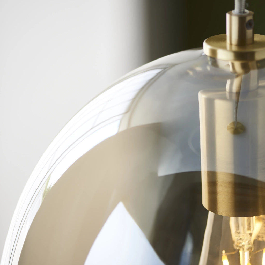 Lampada a sospensione ovale vetro champagne E27 Endon