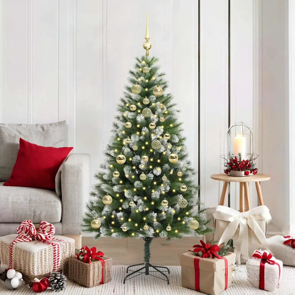 Albero di Natale artificiale a cerniera con neve fioccata 3395437