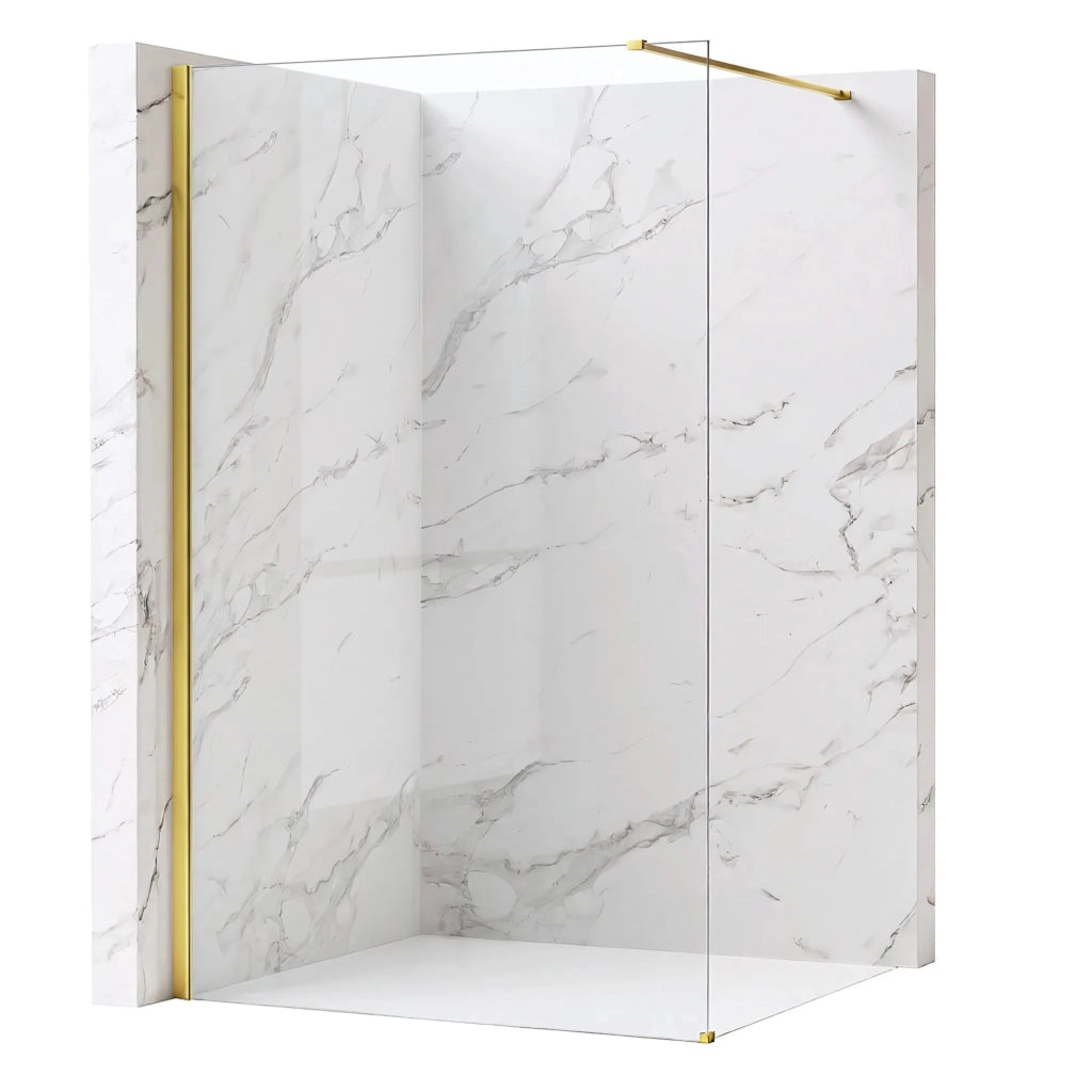 Parete Doccia Rea Flexi Transparent / Gold 100
