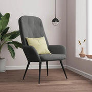 Sedia Relax Grigio Scuro in Velluto 341195