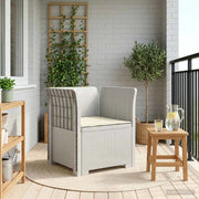 Poltrona a 1 Posto con Cuscino Aspetto Rattan PP Bianco 8011860