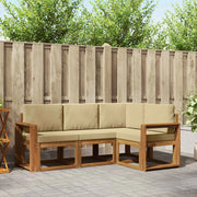 Set di divani da esterno con cuscino 4 pcs Naturale e Beige 3366331