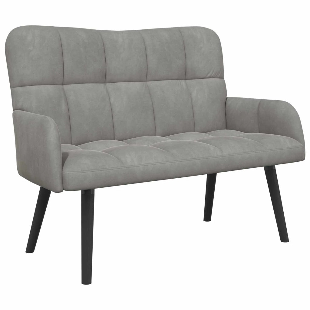 Sofa a Due Posti Grigio chiaro 115 x 61 x 87 cm Velluto 42028940