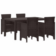 Set da Pranzo per Giardino 5 pcs Marrone Rattan Polt 3378697