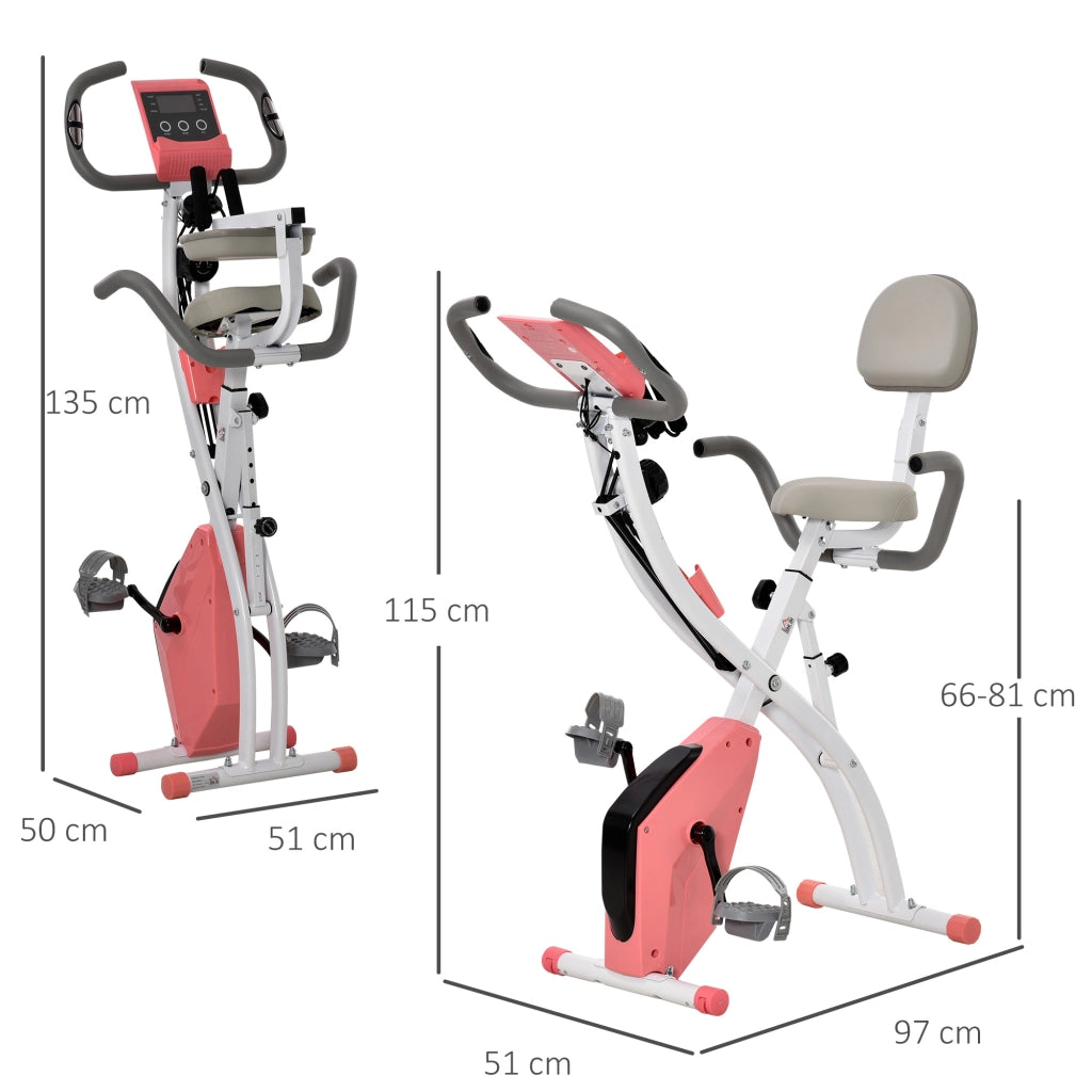 Bicicletta da camera pieghevole con display LCD e 8 livelli di resistenza magnetica ¨C Minimal ¨C Grigio
