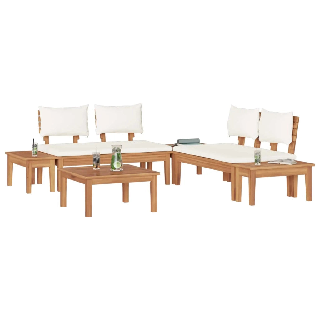 Set Divano da Giardino 3 pcs Marrone e Crema 3356868
