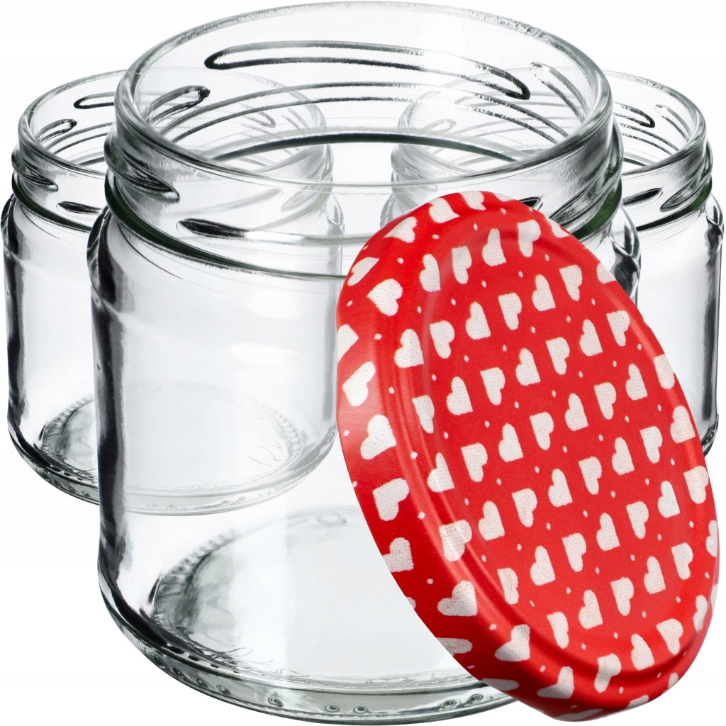 Barattoli per conserve KADAX Lerma 200 ml 10 pezzi 66 mm + coperchi "Cuori"