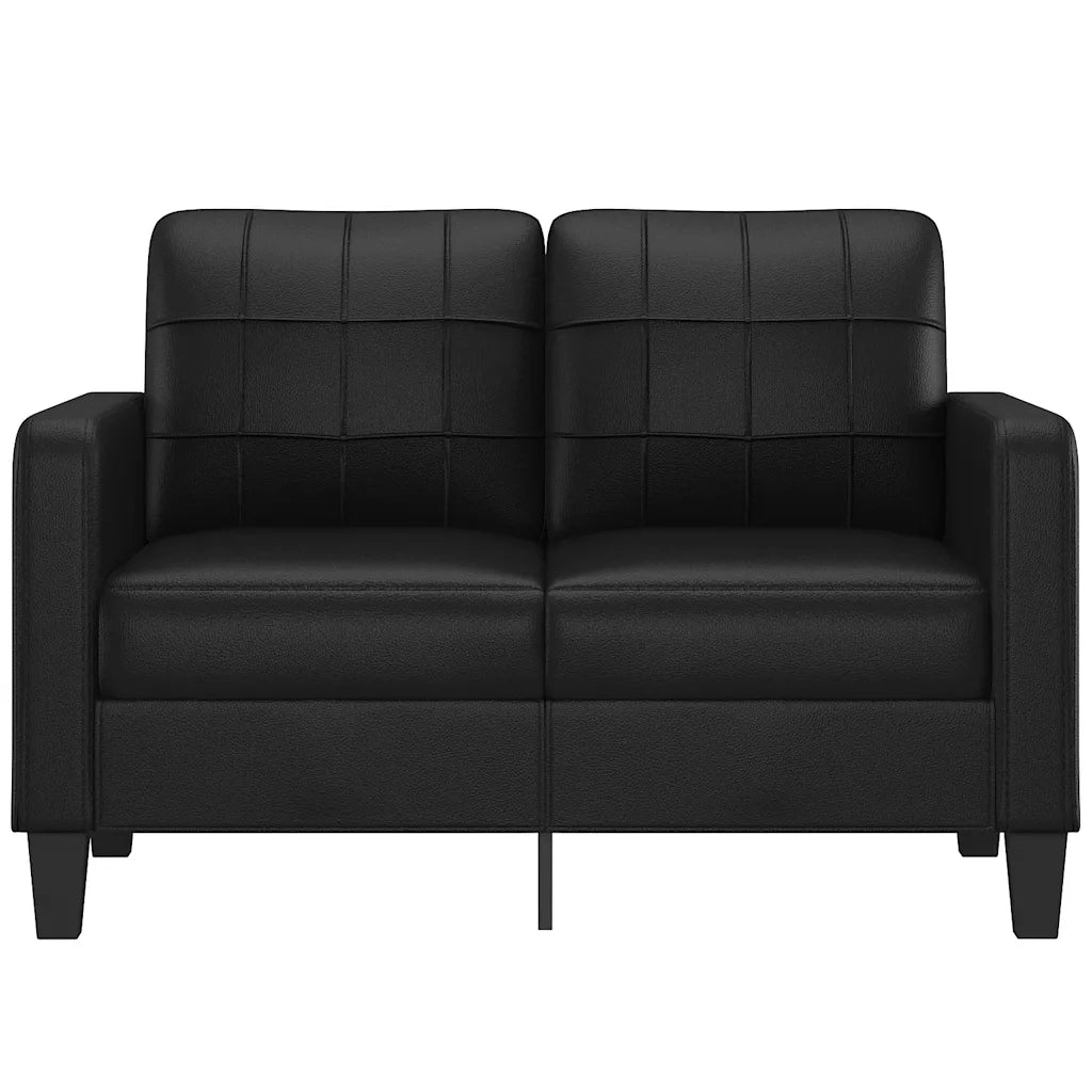 Divano a 2 Posti-Sofa 2 Posti Nero 120 cm in Similpelle 577808