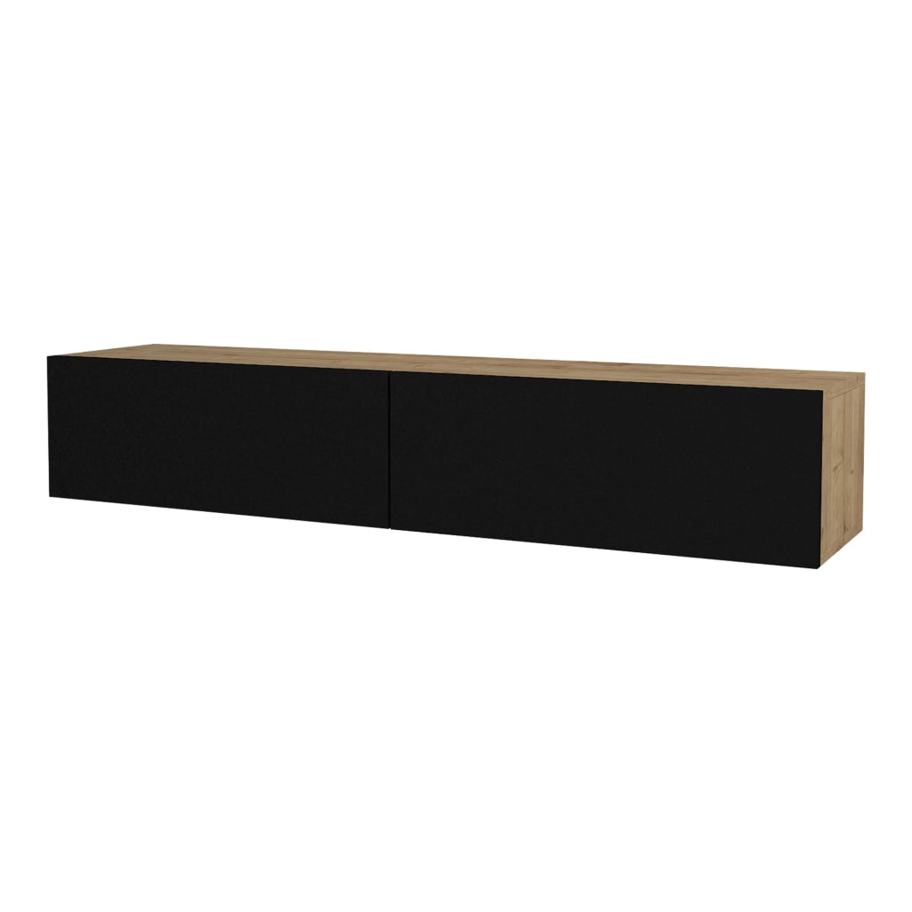 Toivakka Mobile TV da Parete Effetto Rovere / Nero 135x31x25 cm [en.casa]