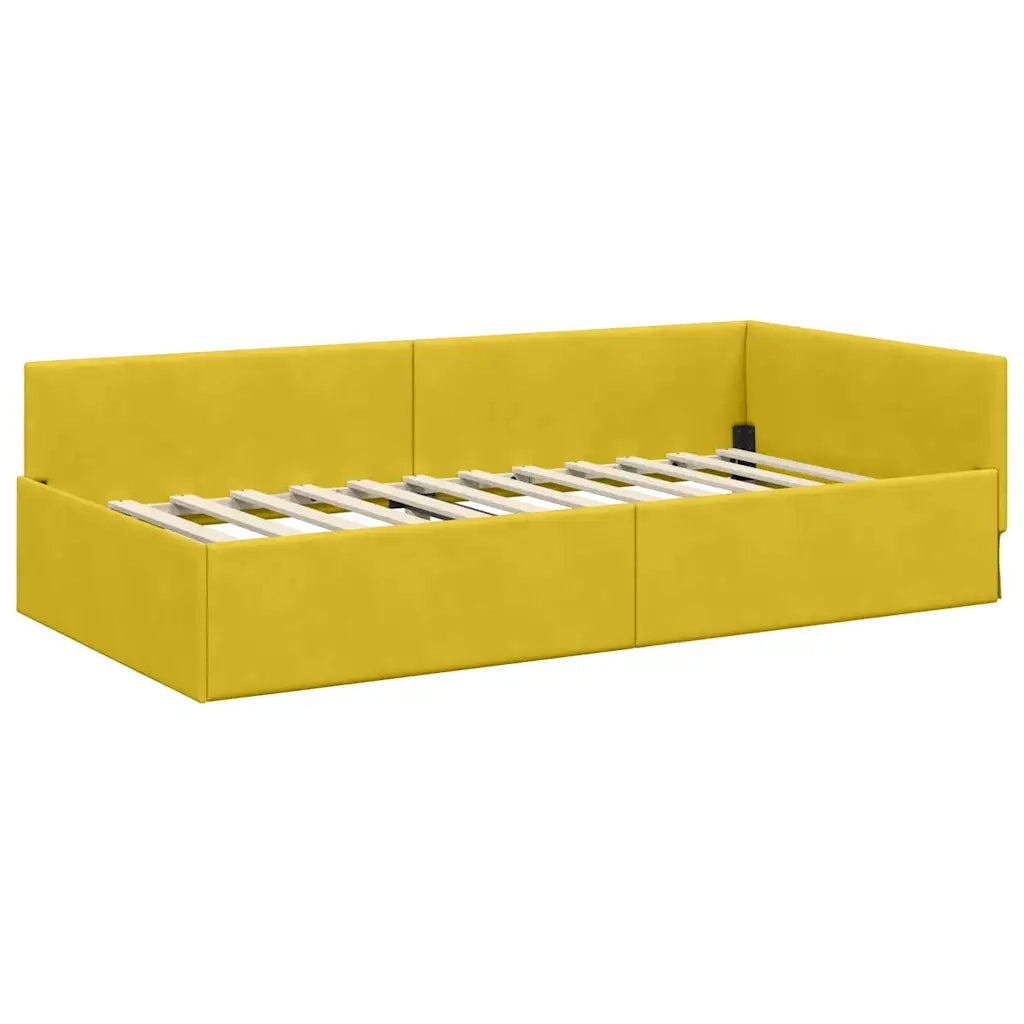 Struttura Letto Angolare con Materasso 2 pcs Giallo Velluto 3393650