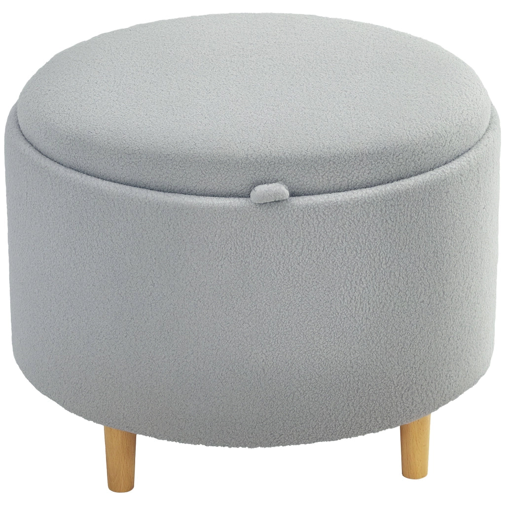 Pouf imbottito ¨C Minimal ¨C Grigio, Tessuto, 56x56x42 cm