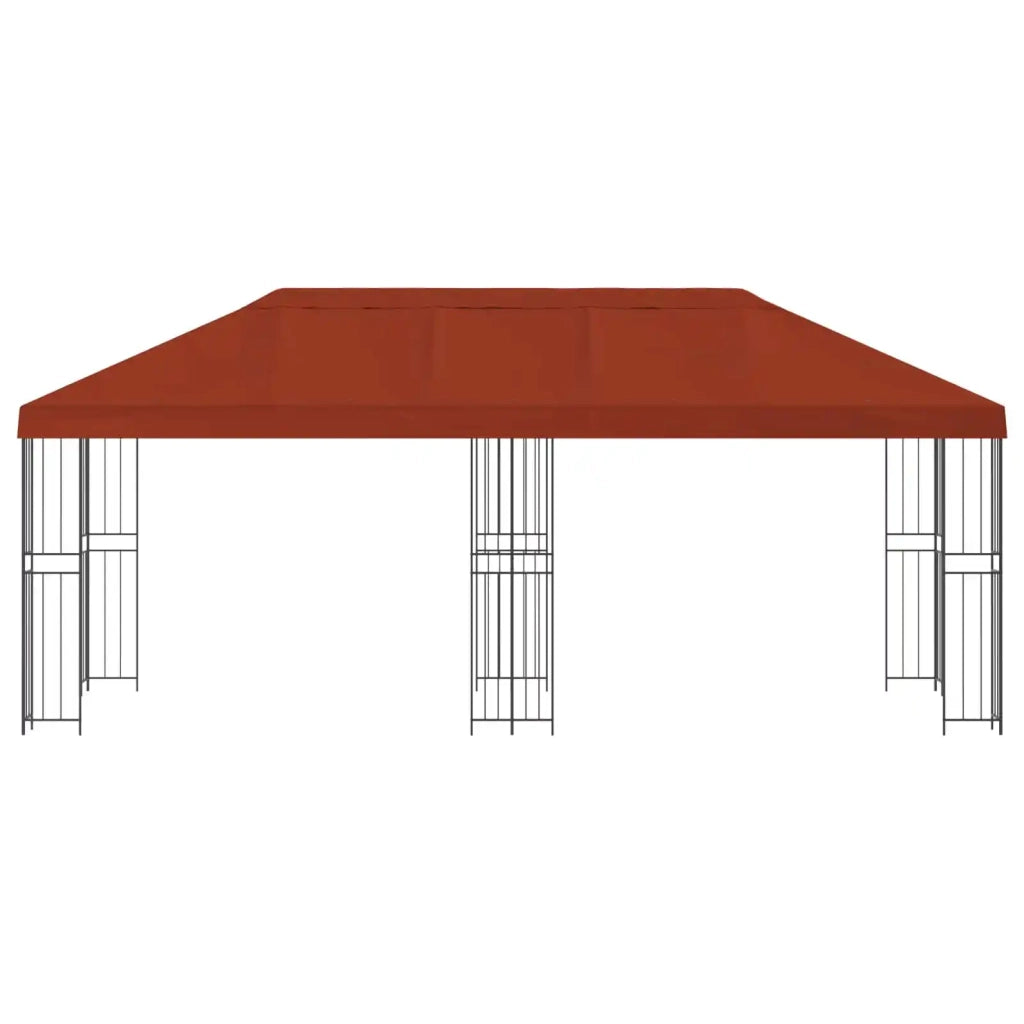 Gazebo | Pergolato con pareti laterali 6 x 3 m Terracotta