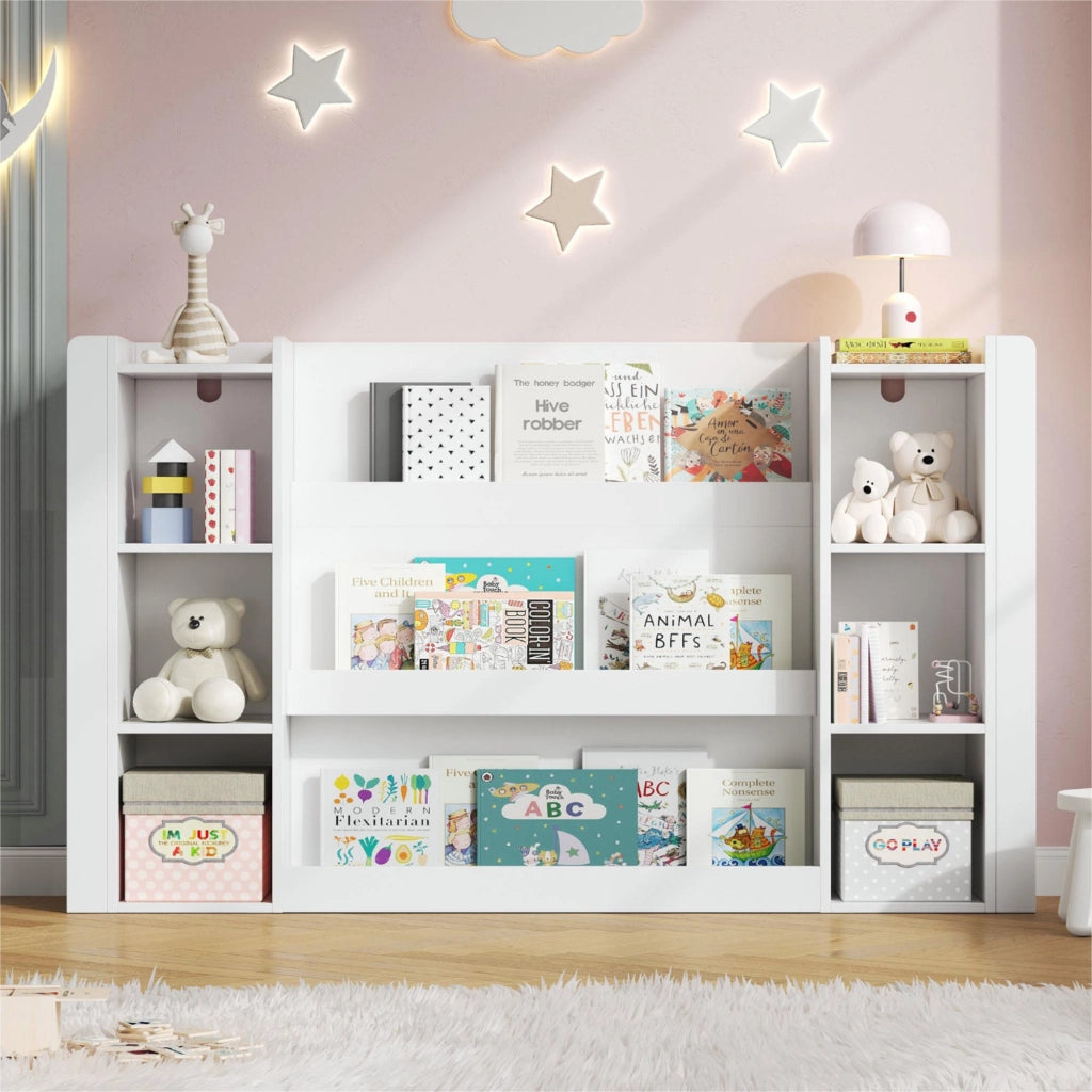 LIBRERIA per bambini con scomparti aperti 140 x 30 x 95 cm MDF bianco