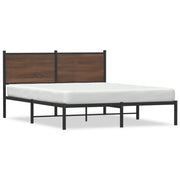 Letto matrimoniale | Letto per adulti | Giroletto senza Materasso in Metallo Rovere Marrone 140x200 cm