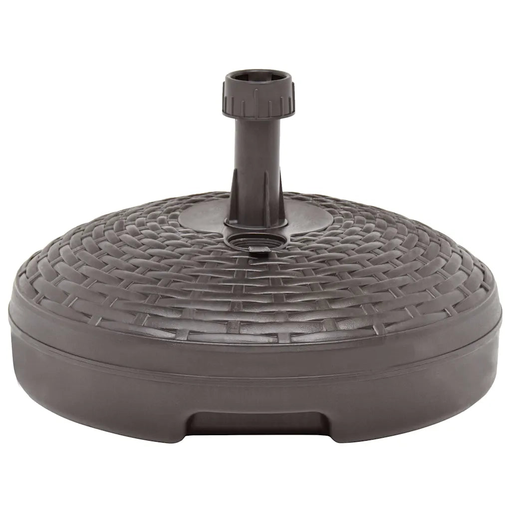 Base Ombrellone per Sabbia/Acqua 20L Marrone Rattan in Plastica 48770