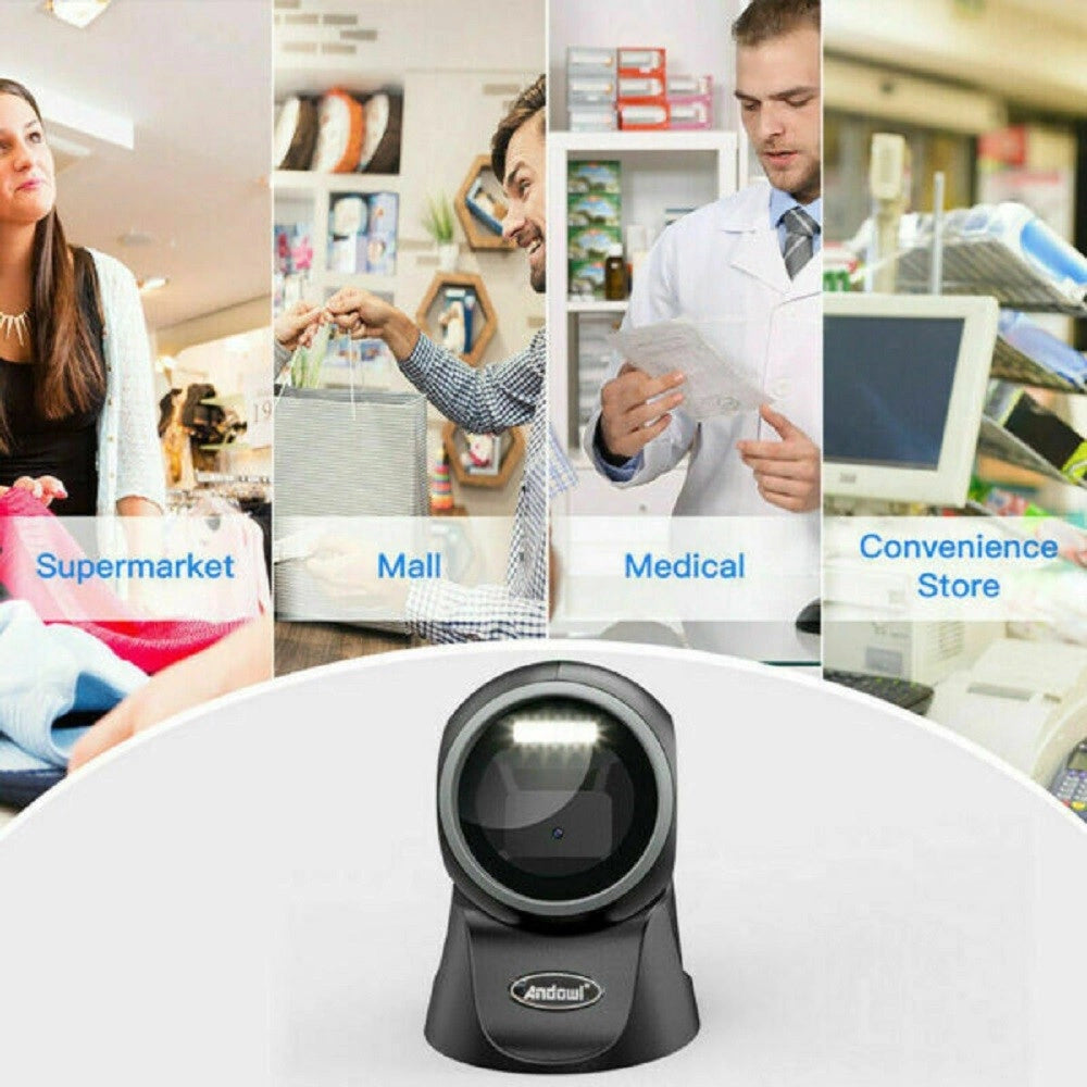 Trade Shop - Scanner Barcode Lettore Di Codici A Barre Qr Code 1d 2d Usb Da Tavolo Q-sm50 -