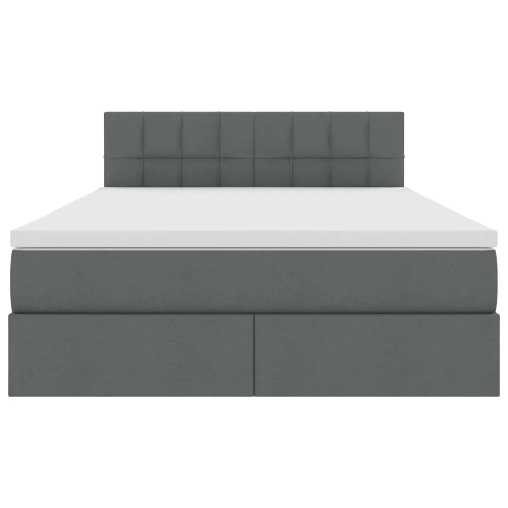 Letto con contenitore e materasso Grigio scuro 140 x 200 cm