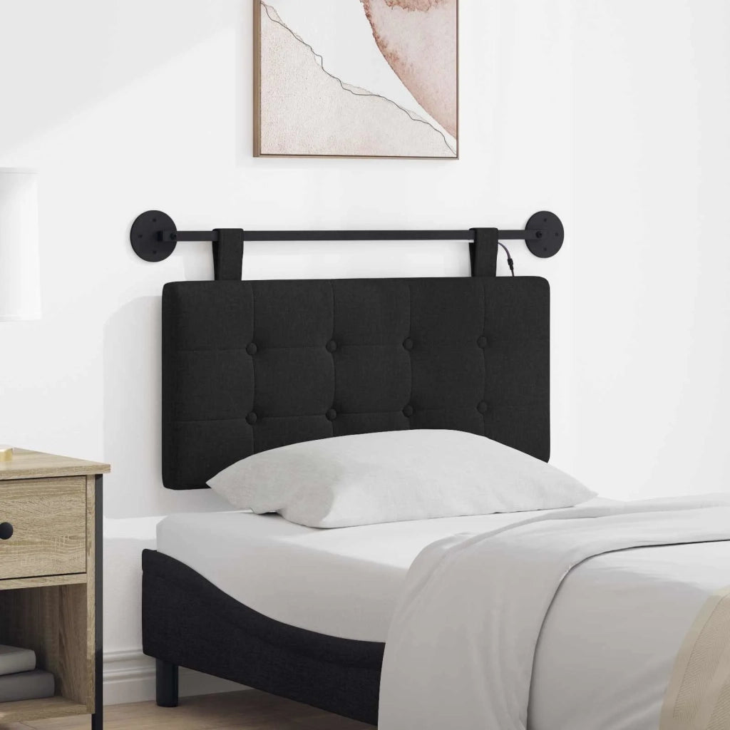 Testiera sospesa Con luce LED Nero Tessuto 3424347