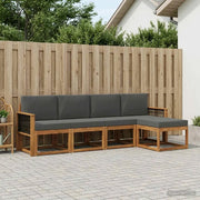 Set di divani da esterno 5 pcs Naturale e Antracite Poliestere 3385133