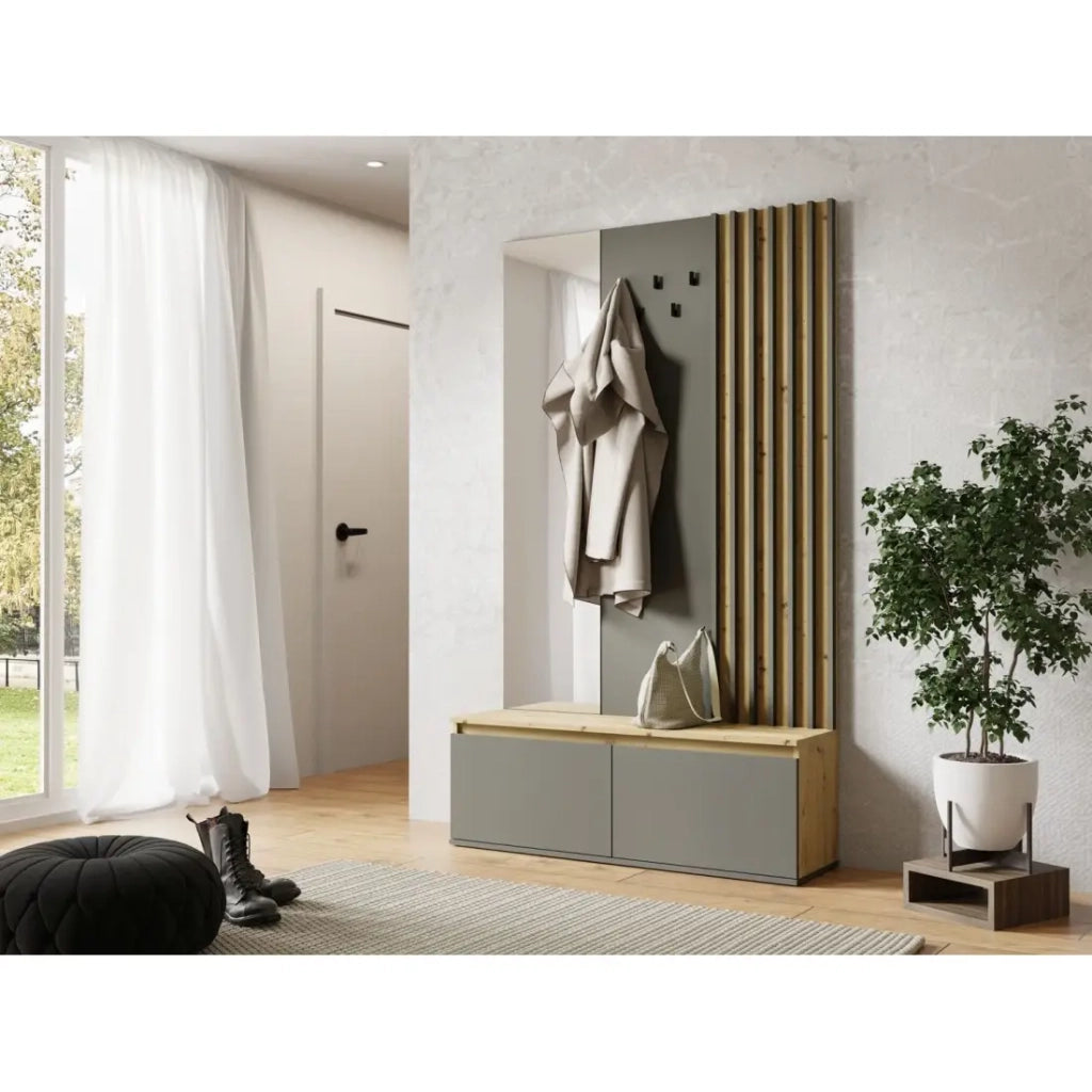 Set mobile da ingresso con appendiabiti e specchio + cassettiera - Collezione Mone