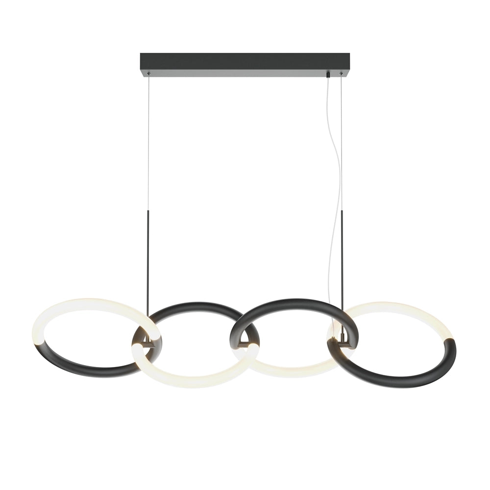 Lampada a sospensione LED Maytoni Node 4 luci nera 120cm