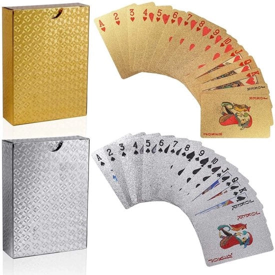 Carte da Gioco Impermeabili - 2 Pezzi - Foglio Rivestito - Materiale PET Ecologico - Sicuro e Salutare - Dimensioni 8,6 x 5,6 cm - Gioco di Carte