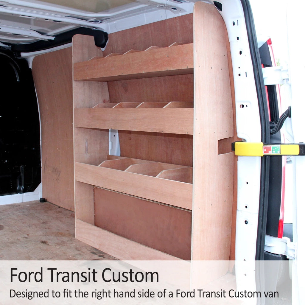Scaffale in Legno Compensato per Furgone Ford Transit Solido con 3 Ripiani